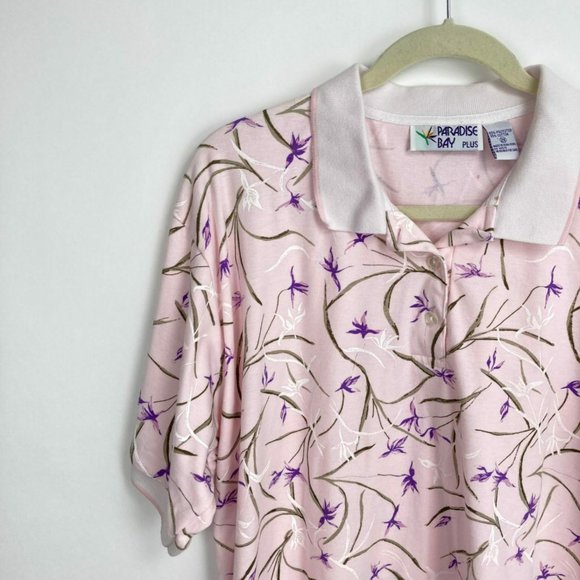 Pardise Bay Short Sleeve Floral Pullover Top Sz 2X - Picture 4 of 11